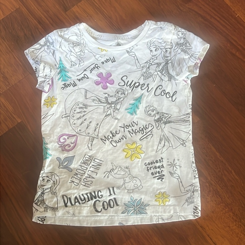 3/$12 Disney Frozen Sketch & Words Graphic T-Shirt (M)